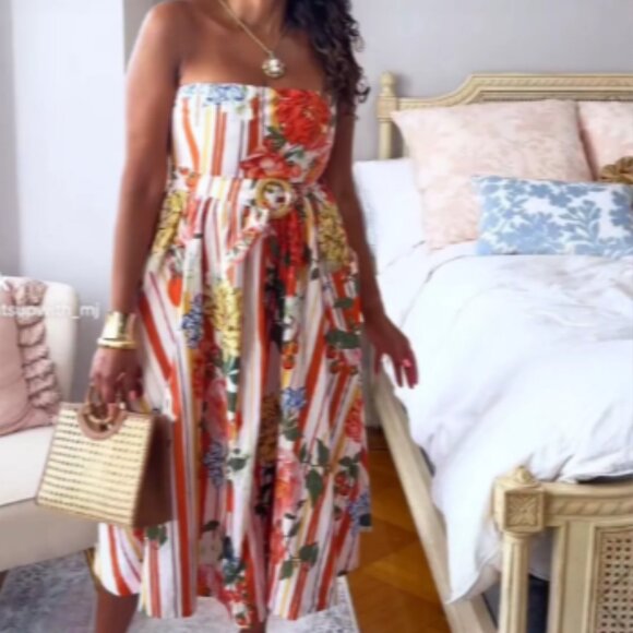 Brand New Maeve Strapless Belted A-Line Midi Dress - Picture 13 of 13